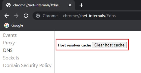 Google Chrome DNS Önbelleği Temizleme