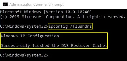 ipconfig /flushdns